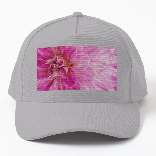 closeup macro photography of bright red dahlia bloom Baseball Cap