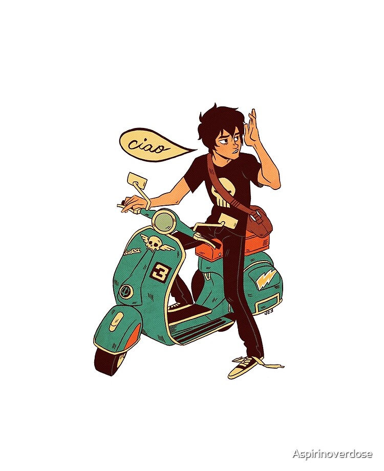 Nico Di Angelo On A Vespa Ciao Ipad Case Skin By Aspirinoverdose Redbubble