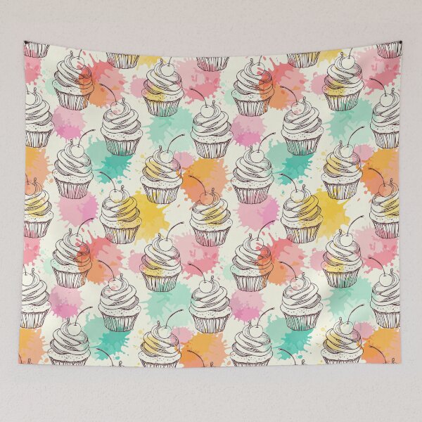 Item preview, Colorful Cupcake Pattern, Unicorn Cupcake Pattern, Cupcake Pattern, Cupcake designed and sold by graphic-genie.