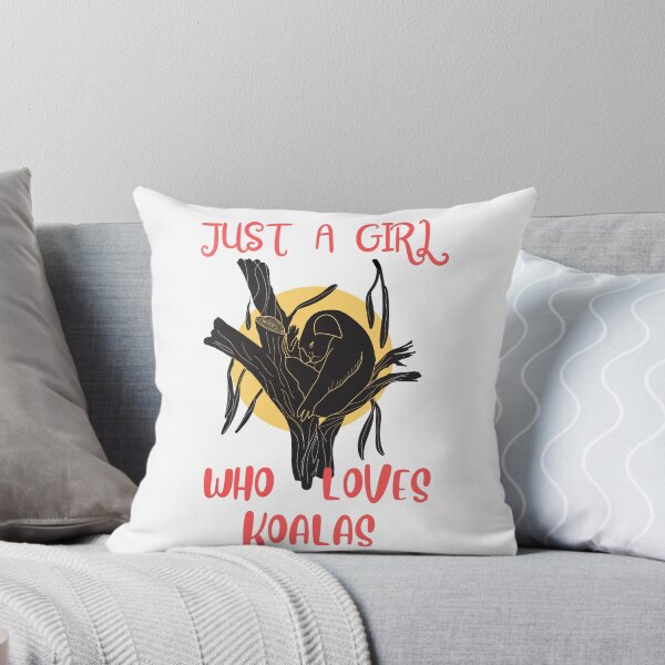 Item preview, Just A  Girl Who Loves Koalas Typography with  Black Koala in A Tree designed and sold by PrintHatcher.