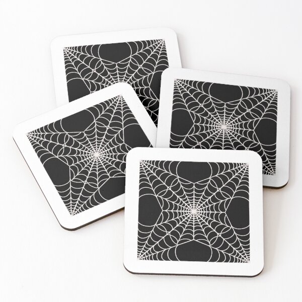 Item preview, Spider Web Pattern, White web pattern on black background, Halloween pattern designed and sold by kMariaART.