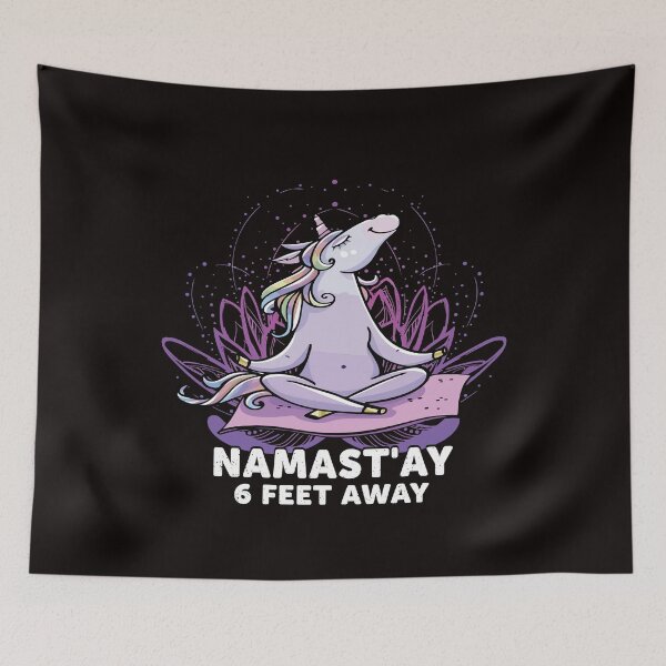 Item preview, Awesome Namastay 6 Feet Away designed and sold by verdecuddly.