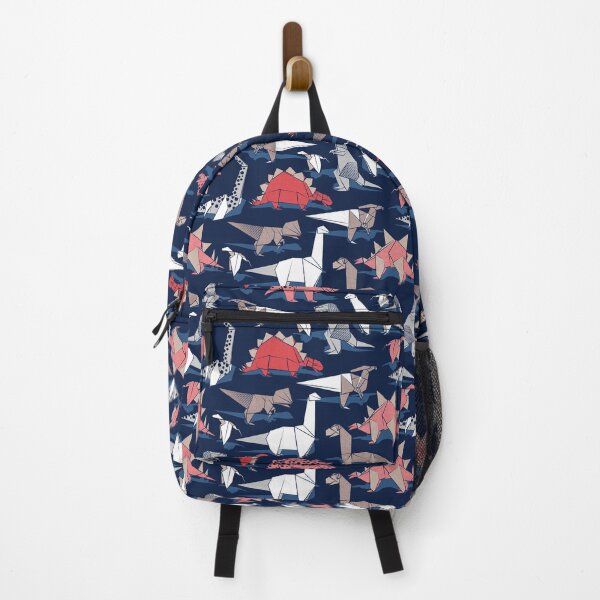 Item preview, Origami dino friends // oxford navy blue background paper red dinosaurs designed and sold by SelmaCardoso.