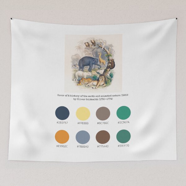 Item preview, Colour Palette of Cover of A history of the earth and animated nature (1820) by Oliver Goldsmith (1730-1774) designed and sold by CoffeewithAnh.