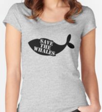 Rettet die Wale Tailliertes Rundhals-Shirt