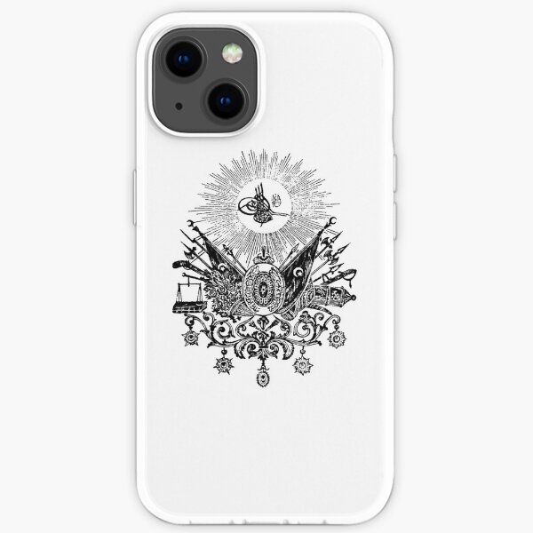 Ottoman Coat of Arms Black & White Classic, Old, Retro, Vintage, Black, White, Ottoman, Coat, Arms, Osmanli, Arma iPhone Soft Case