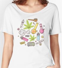 Kawaii marijuana / Cute weed Women's Relaxed Fit T-Shirt