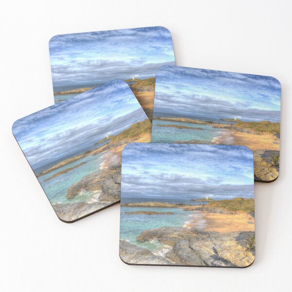 Item preview, Godrevy Cornwall Coast with Lighthouse Waves and Beach designed and sold by acceleratorhams.