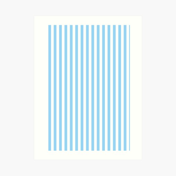 Vertical Light Blue Stripes Pattern Art Print by