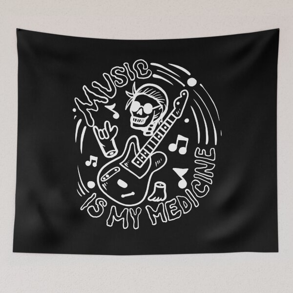 Item preview, Music Is My Medicine Skull Guitar Shirt Music Equalizer For Black designed and sold by DKKShop.