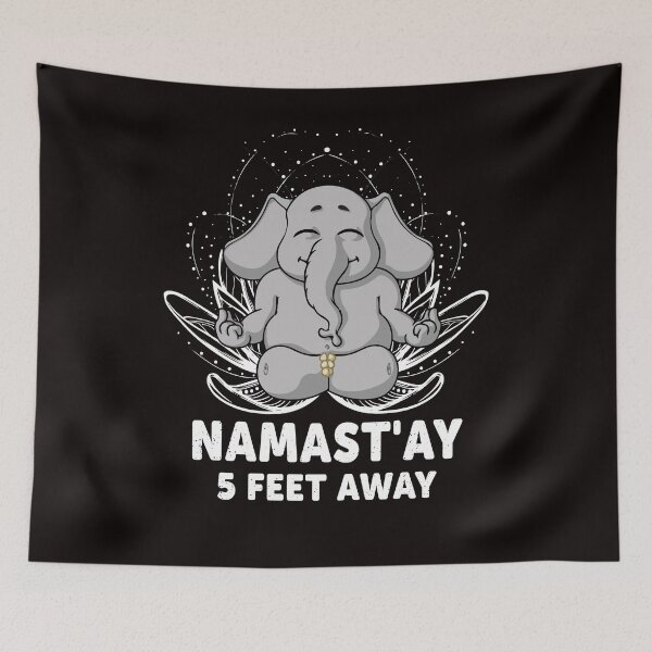 Item preview, Elephant Yoga Namastay 5 Feet Away designed and sold by verdecuddly.