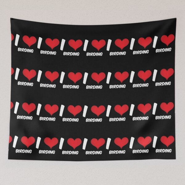 Item preview, I love birding Big Red Love Heart designed and sold by Click-Like.
