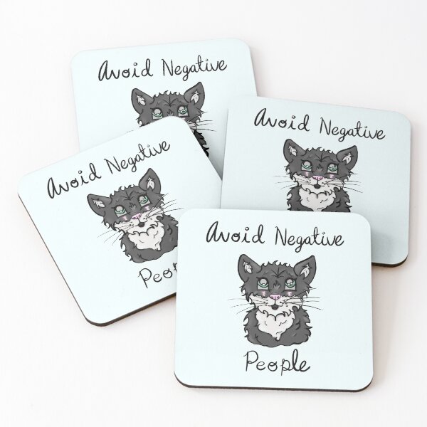 Item preview, Avoid Negative People Cat (Black Text) designed and sold by BioLushGraphics.