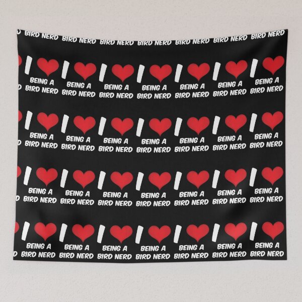 Item preview, I love being a bird nerd - Bird watching Big Red Love Heart designed and sold by Click-Like.