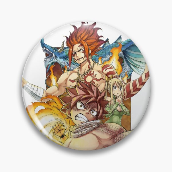 Fairy Tail Badges Lucy Natsu, Anime Fairy Tail Natsu Lucy