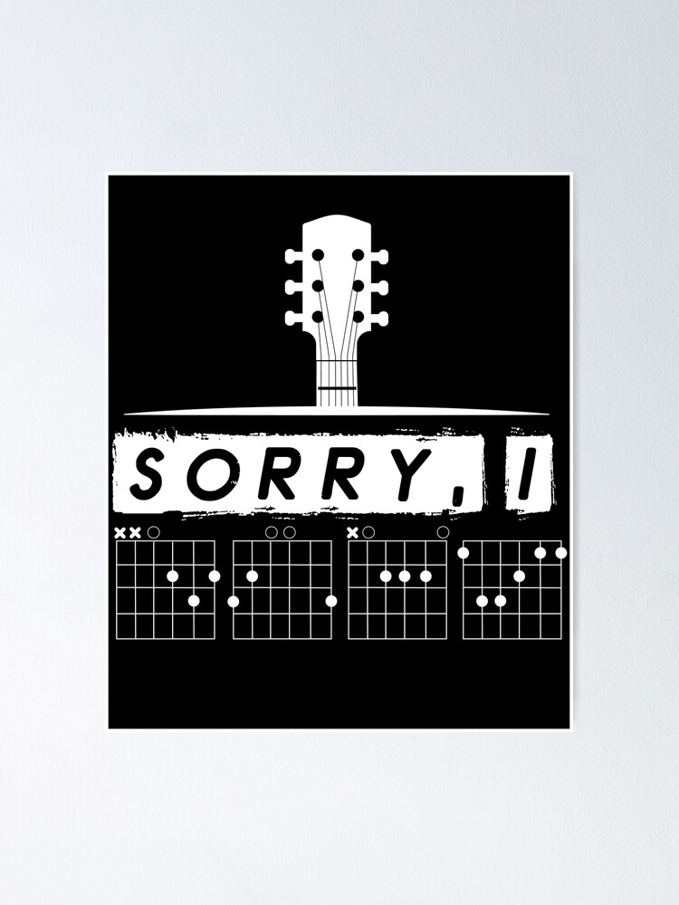 Sorry I-DGAF Funny Hidden Message Guitar Chords For Lover T-Shirt,Funny  Musician Short  Poster for Sale by Djikou