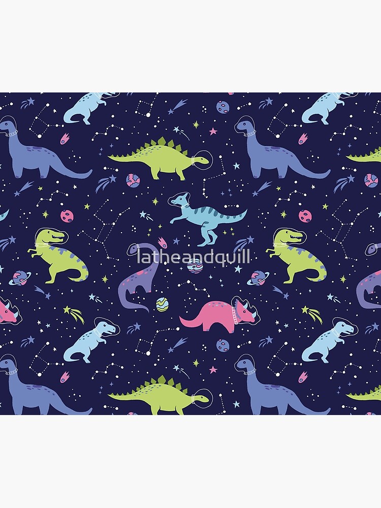 Space Dinosaurs in a Purple Sky by latheandquill