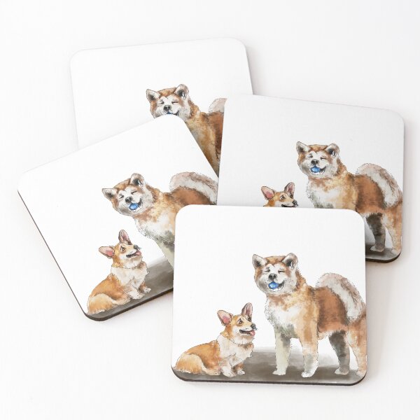 Item preview, akita and corgi designed and sold by Purpele Svillo Collective.