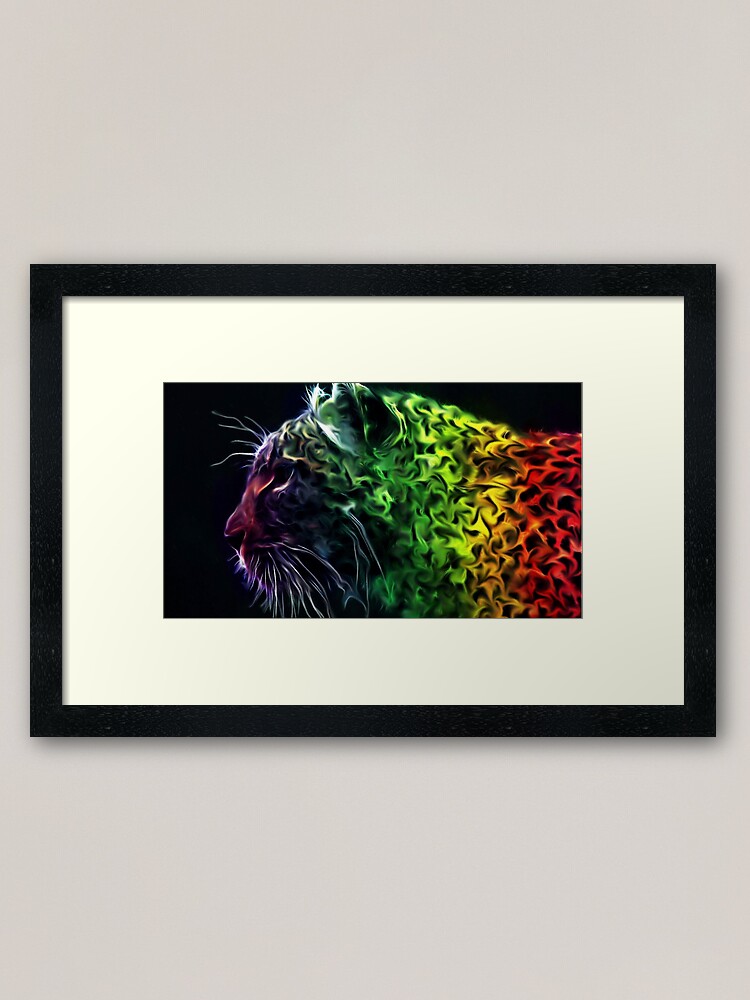 Home Decor Picture Poster Animal Cat Art Framed Print Abstract Neon Style Bengal Tiger Home Furniture Diy Masgas Com Ec