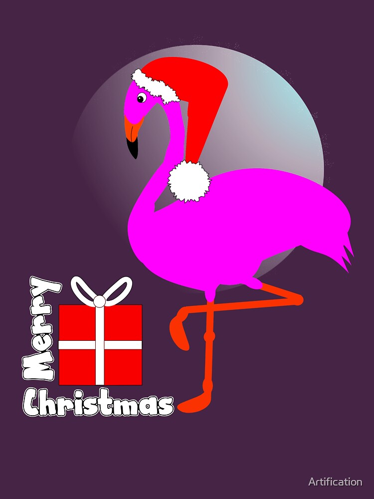 "Christmas Exotic Pink Flamingo Cute Trendy Xmas Graphic" T-shirt for