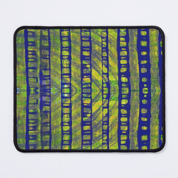 Item preview, Blue Ladders on Grey and Green, Gelli Print, Abstract Art designed and sold by ReinyBrain.