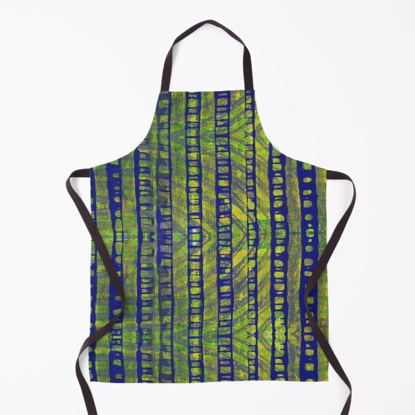 Item preview, Blue Ladders on Grey and Green, Gelli Print, Abstract Art designed and sold by ReinyBrain.