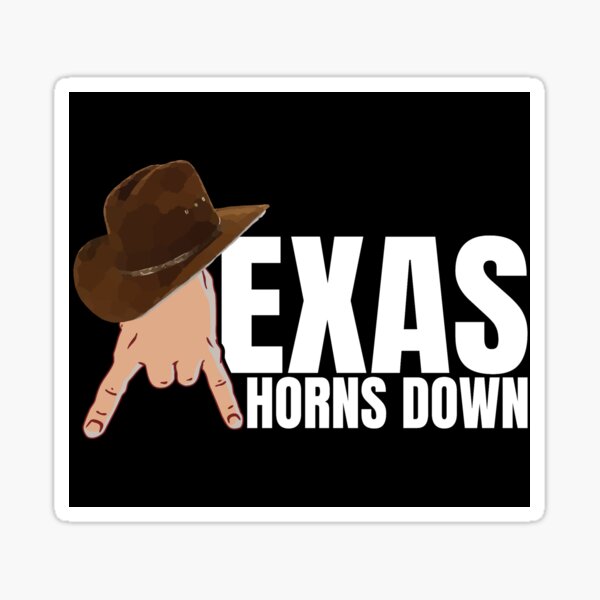"Texas Horns Down" Sticker for Sale by DsignTByMason Redbubble