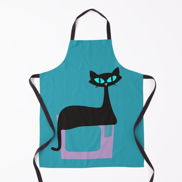 Item preview, Mid Century Cat Lying on a Retro Telly designed and sold by LisWilliams.
