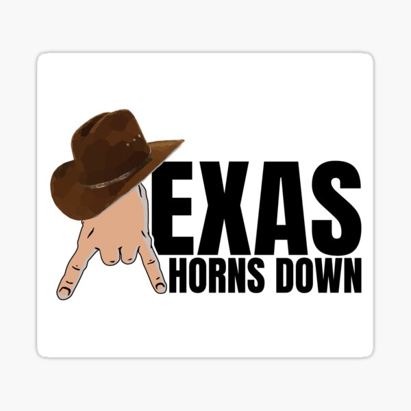 "Texas Horns Down" Sticker for Sale by DsignTByMason Redbubble
