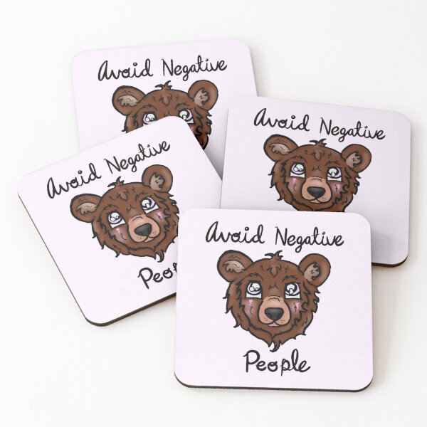 Item preview, Avoid Negative People Bear (Black Text) designed and sold by BioLushGraphics.