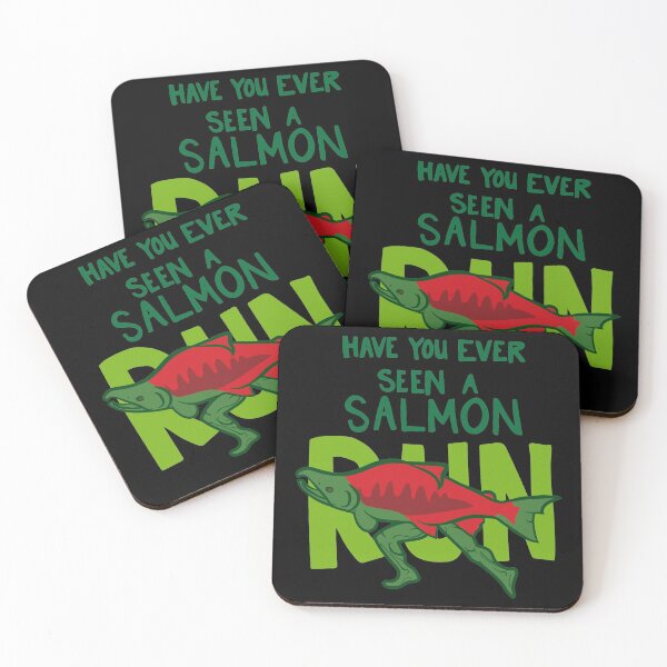 Item preview, Funny Fish with Legs "Have You Ever Seen A Salmon Run?" designed and sold by Boreal-Witch.