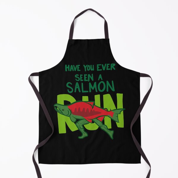 Item preview, Funny Fish with Legs "Have You Ever Seen A Salmon Run?" designed and sold by Boreal-Witch.