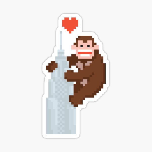 Pegatina Pixel Art King Kong De Dmitriylo Redbubble