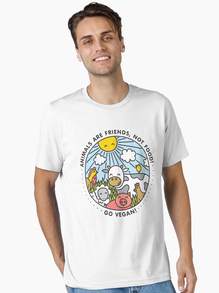 Thumbnail 2 of 7, Essential T-Shirt, Animals are friends, not food! Go Vegan! designed and sold by dmitriylo.