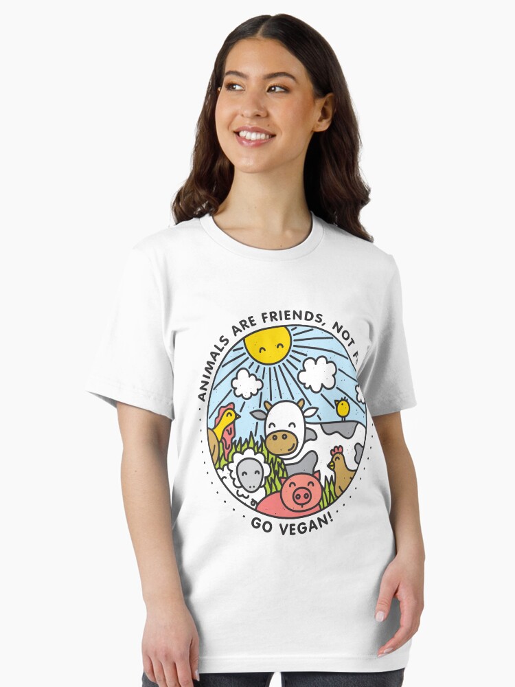 Thumbnail 1 of 7, Essential T-Shirt, Animals are friends, not food! Go Vegan! designed and sold by dmitriylo.