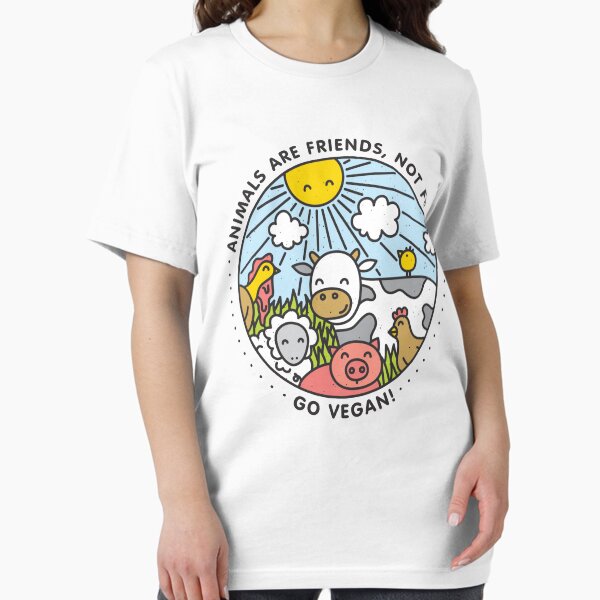 Vista previa del artículo con la obra «Los animales son amigos, no comida. ¡Hazte vegano!», diseñado y vendido por dmitriylo.