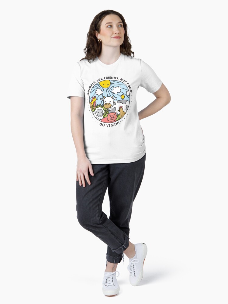 Thumbnail 4 of 7, Essential T-Shirt, Animals are friends, not food! Go Vegan! designed and sold by dmitriylo.