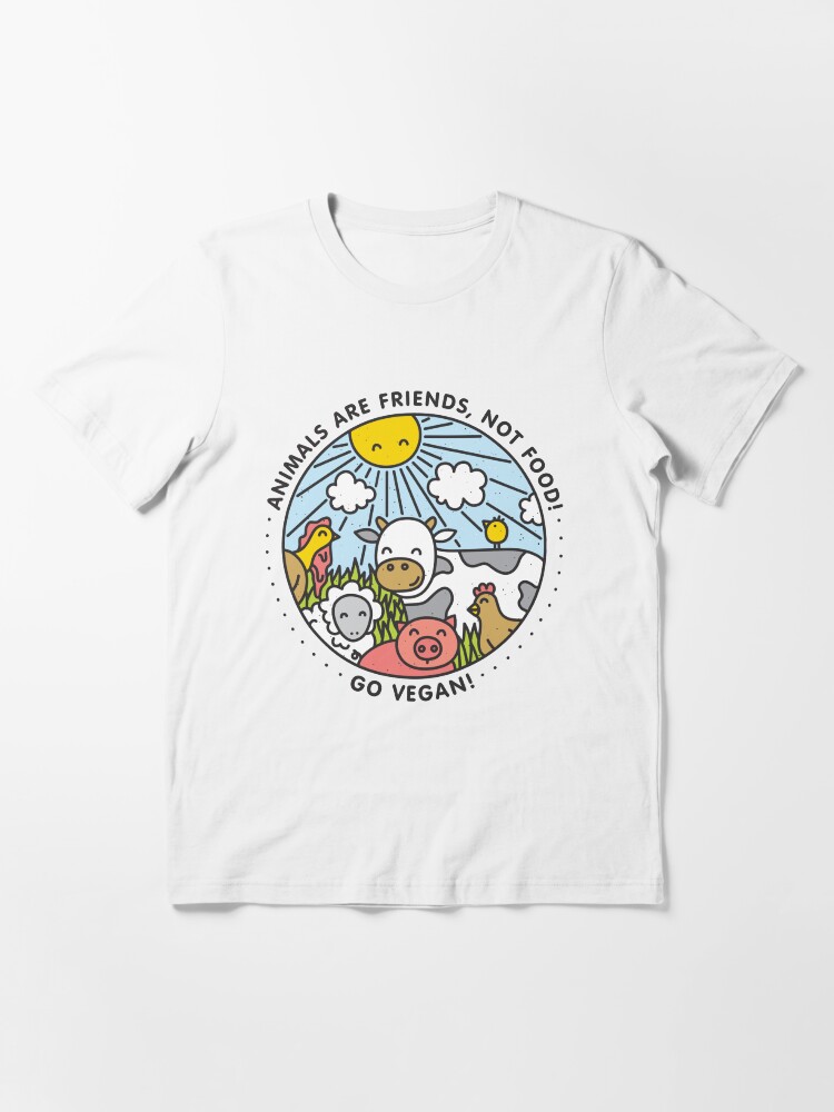 Thumbnail 3 of 7, Essential T-Shirt, Animals are friends, not food! Go Vegan! designed and sold by dmitriylo.