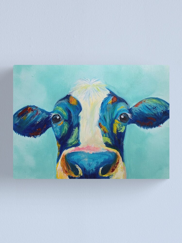 colorful cow canvas painting