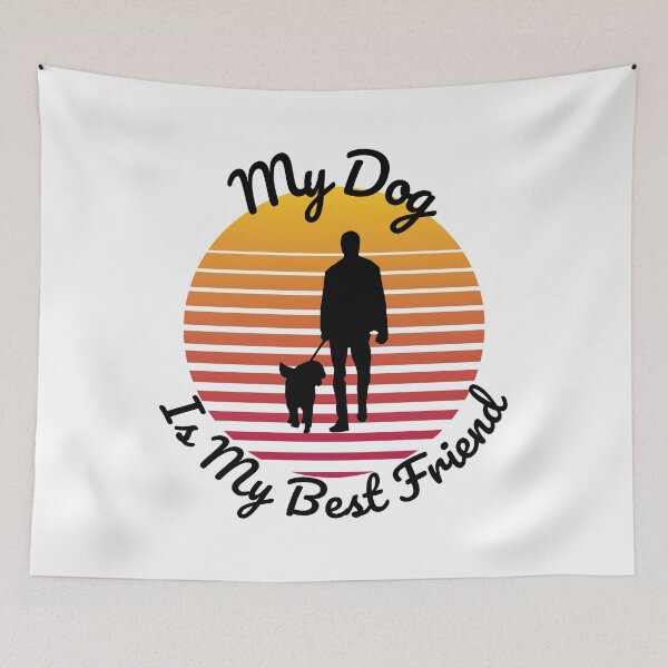 Item preview, My Dog Is My Best Friend Retro Sun Dog Design designed and sold by JackLamel.