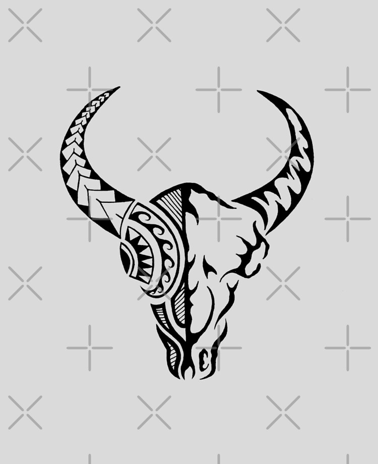 Bull Zodiac Head Animal Cool Art Style Tattoo' Small Buttons | Spreadshirt