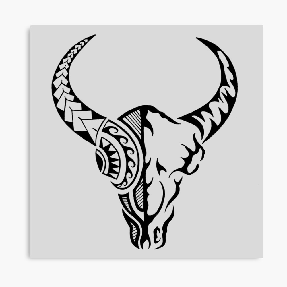 Taurus Bull Head Flames Front View Tribal Tattoo Style Vector Stock Vector  by ©insima 181452598