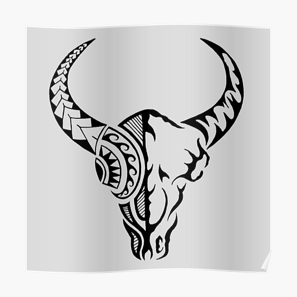 tribal bull tattoo, black and white vector illustration Stock Vector Image  & Art - Alamy