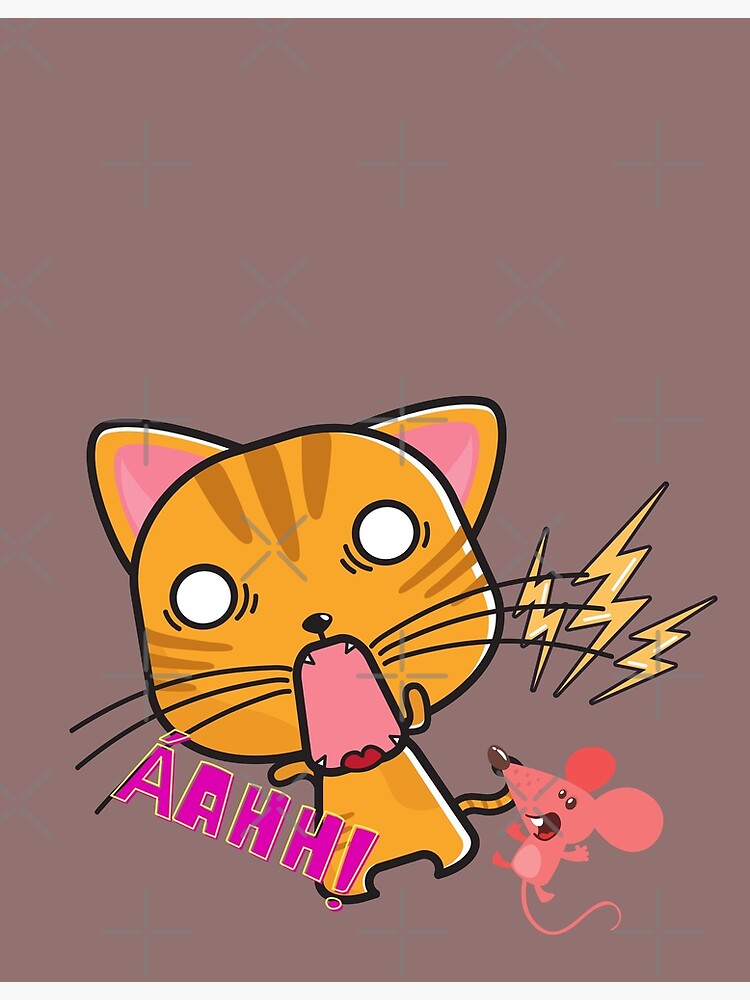 "Cat scares Mouse" Poster for Sale by NOODELart Redbubble