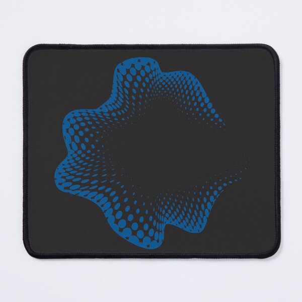 Item preview, Blue wavy halftone badge on black background designed and sold by Sarwat Reza.