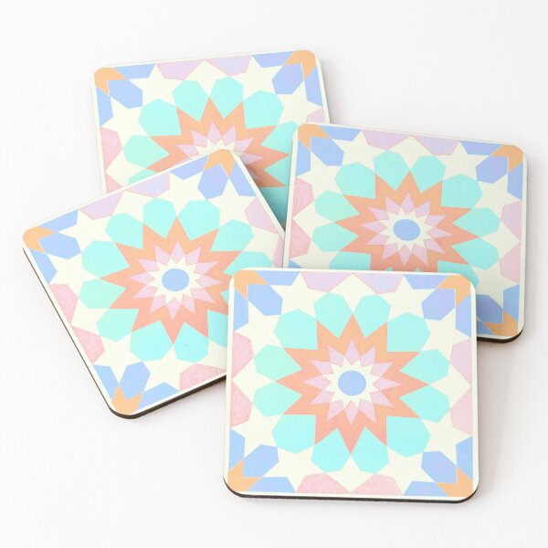 Item preview, Pastel Hues Ornamental Tile with 12 pointed star designed and sold by hockeng.