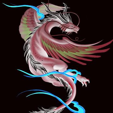 Mythical Asian and Western Dragon with Wings