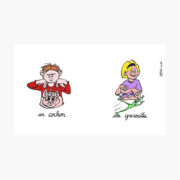 Item preview, cochon grenouille langue des signes designed and sold by zeno-cartoonist.
