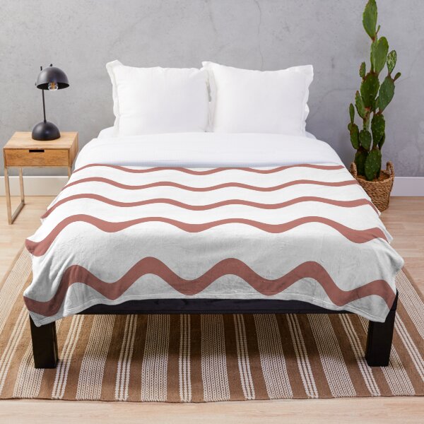 Item preview, Dark Pink and White Rippled Stripe Pattern - 2022 Popular Color Sherwin Williams Coral Clay SW 9005 designed and sold by ColorOfTheYears.