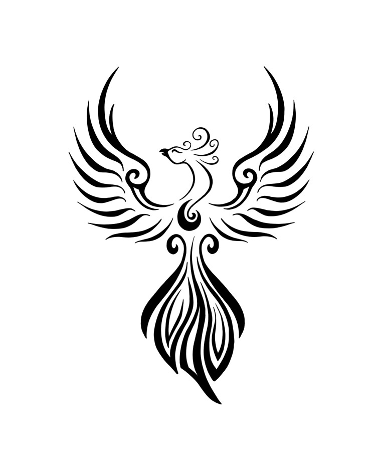 Tribal Phoenix Minimalist Intricate Tattoo Design Tribal Phoenix Minimalist Intricate Tattoo Design